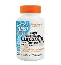 Lekársky najlepší kurkumín s vysokou absorpciou z koreňa kurkumy s komplexom C3 a BioPerine (kurkuma) 500 mg - 120 mäkkých kapsu