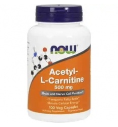 NOW FOODS Acetyl L-Carnitine 500 mg (Acetyl L-Carnitine) – 100 vegánskych kapsúl