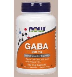 NOW FOODS GABA 500 mg s vitamínom B6 – 100 vegánskych kapsúl