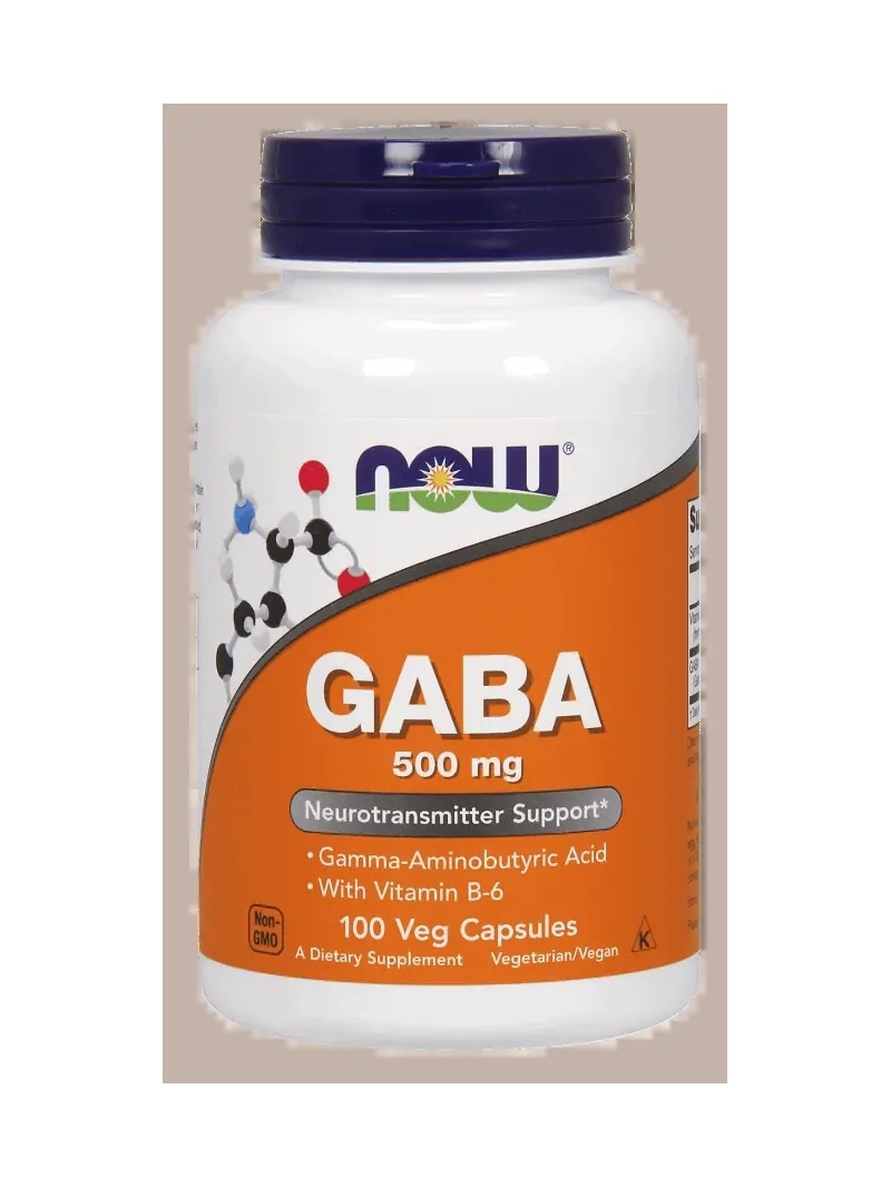 NOW FOODS GABA 500 mg s vitamínom B6 – 100 vegánskych kapsúl
