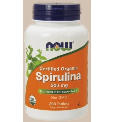 NOW FOODS Spirulina Certified Organic 500 mg – 200 vegánskych tabliet