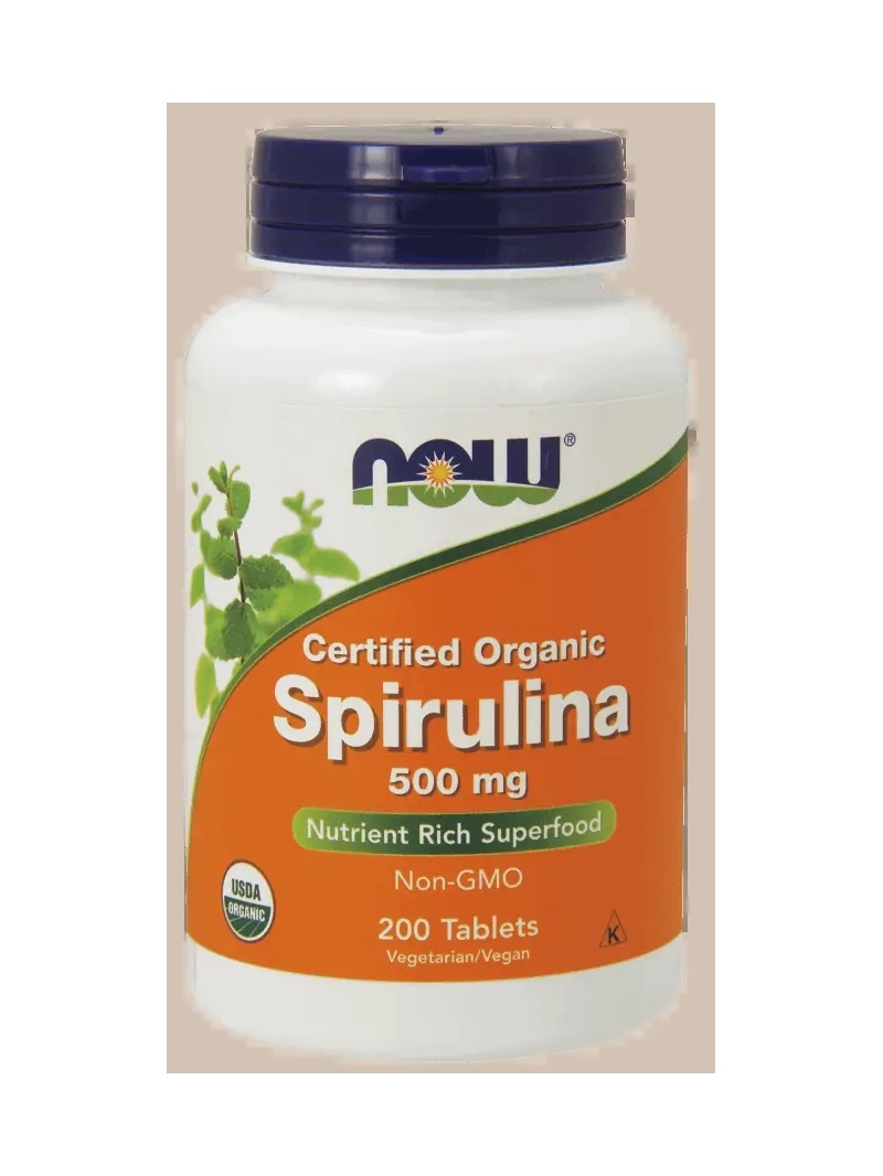 NOW FOODS Spirulina Certified Organic 500 mg – 200 vegánskych tabliet