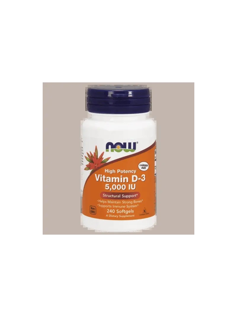 NOW FOODS Vitamín D3 5 000 IU (vitamín D3) – 240 mäkkých gélov