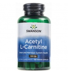 SWANSON ALC (acetyl L-karnitín) 500 mg – 100 vegánskych kapsúl