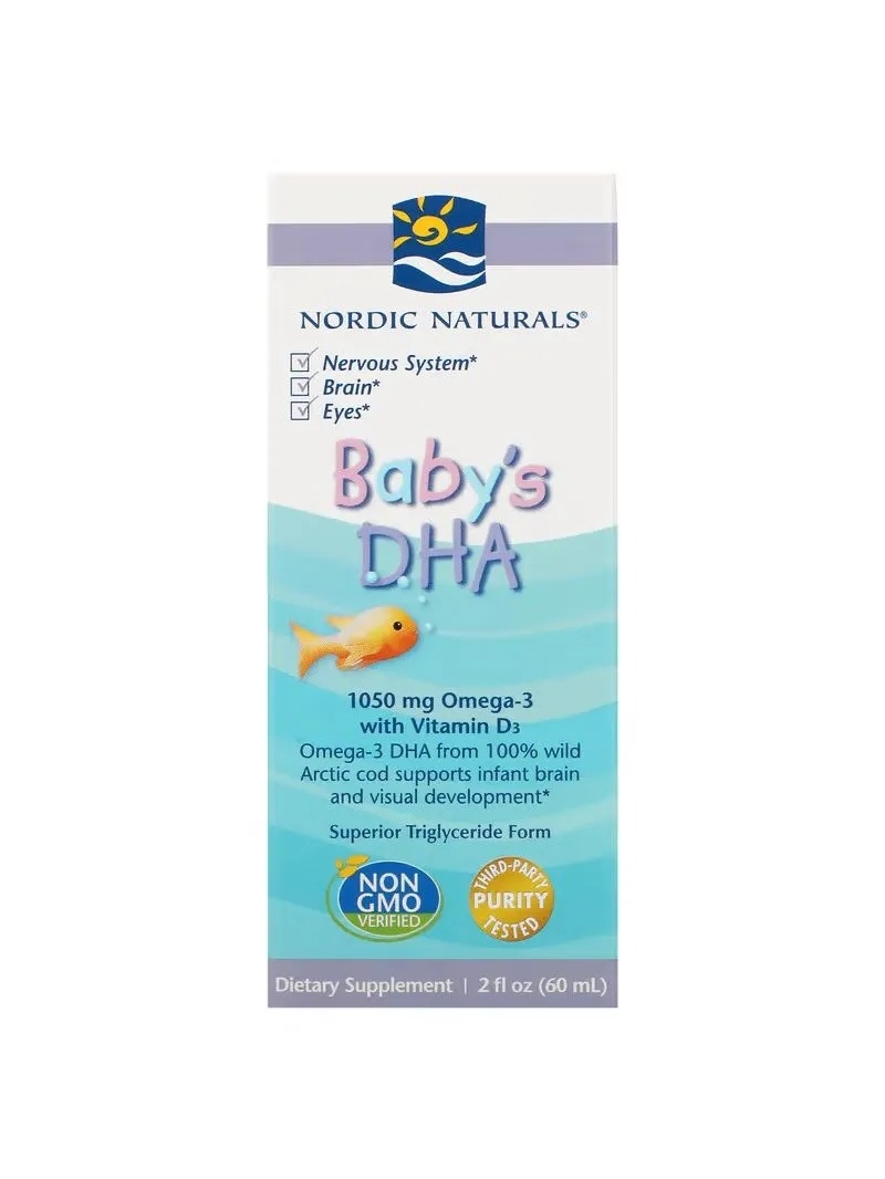 Nordic Naturals Baby&#39;s DHA - Omega-3 pre deti s vitamínom A a D3 - 60 ml