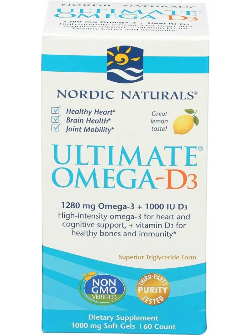NORDIC NATURALS Ultimate Omega-D3 1280 mg (Omega-3, EPA, DHA s vitamínom D3) 60 balení