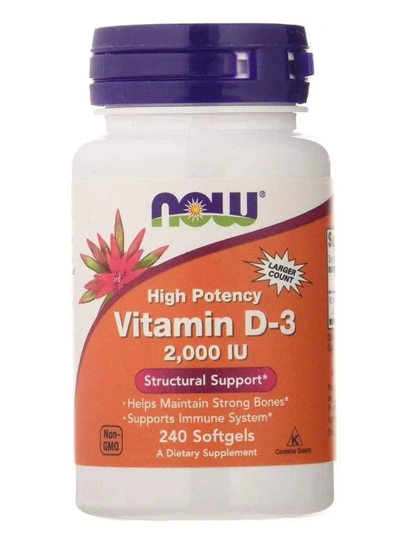 NOW FOODS Vitamín D3 2000 IU 240 balení