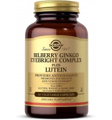 SOLGAR Bilberry Ginkgo Eyebright Complex plus luteín (čučoriedka, ginko, luteín) 60 vegetariánskych kapsúl