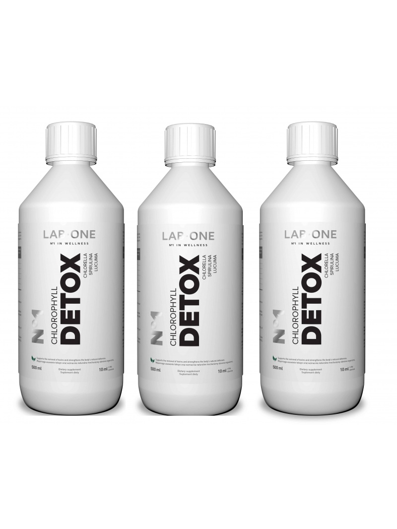 LAB ONE N°1 Chlorophyl DETOX (detoxikácia a okysličenie organizmu) 3 x 500 ml