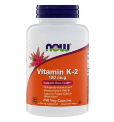 NOW FOODS Vitamín K2 100 mcg 250 Vegan Capsules