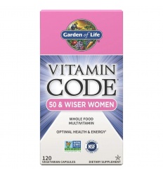 GARDEN OF LIFE Vitamin Code 50 & Wiser Women RAW Whole Food Multivitamín 120 vegetariánskych kapsúl