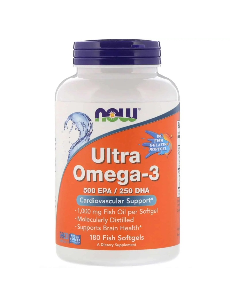 NOW FOODS Ultra Omega-3 500 EPA 250 DHA (OMEGA-3, EPA, DHA) 180 balení pred rybami
