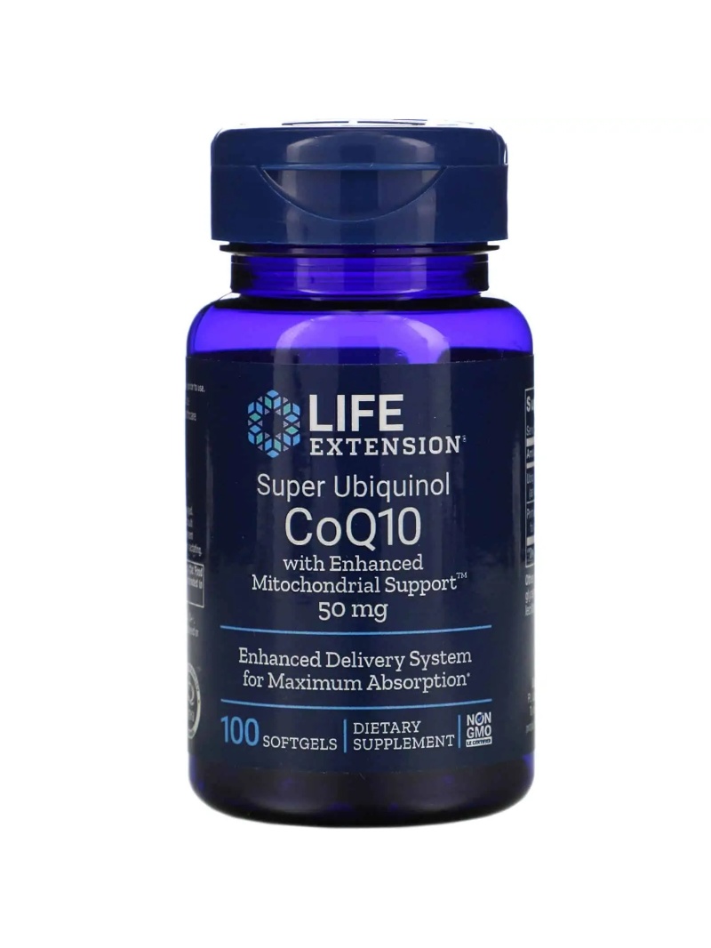 LIFE EXTENSION Super Ubiquinol CoQ10 s vylepšenou podporou mitochondrií 50 mg 100 sáčkov