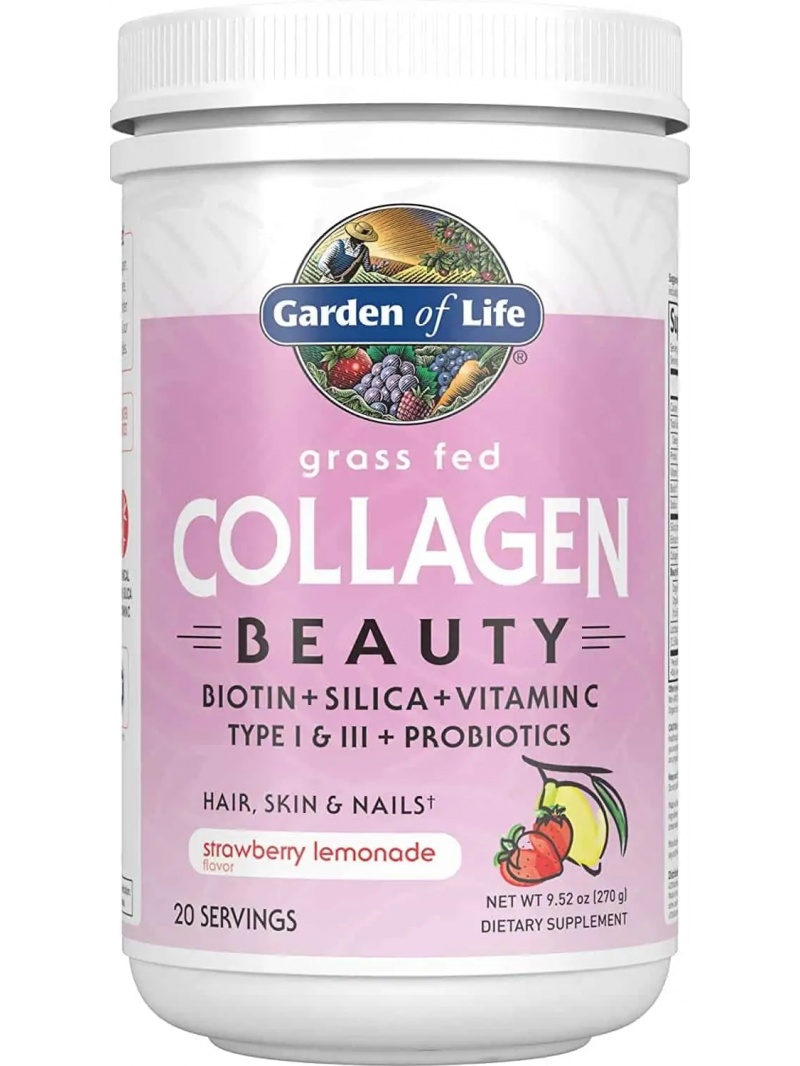 GARDEN OF LIFE Kolagén Beauty Jahodová limonáda (pokožka, vlasy, kaby) 270g