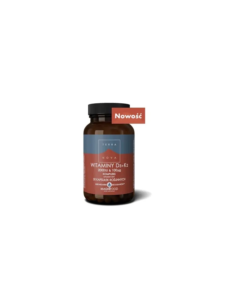TERRANOVA Vitamíny D3 + K2 komplex 2000 IU + 100 mcg 50 rastlinných kapsúl