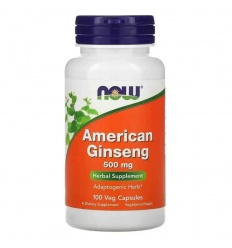 NOW FOODS Americký ženšen 500 mg (Americký ženšen) 100 vegetariánskych kapsúl