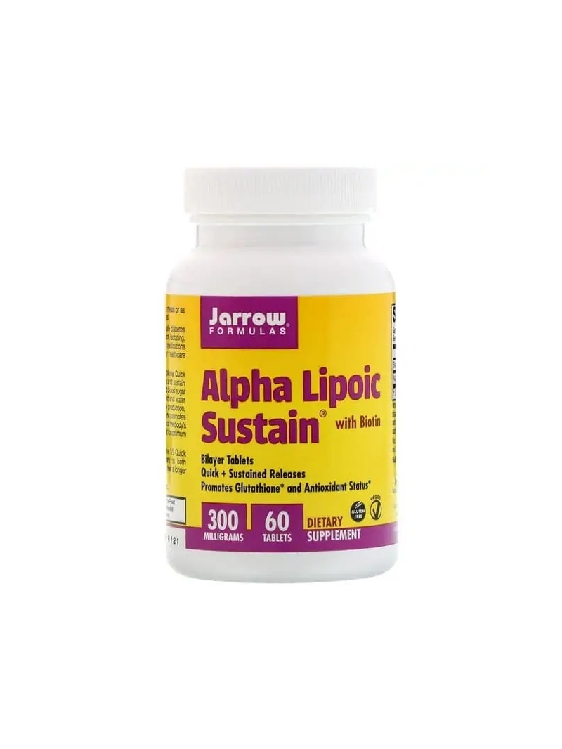 Jarrow Formulas Alpha Lipoic Sustain + Biotín 300 mg (kyselina alfa lipoová + Biotín) 60 tabliet