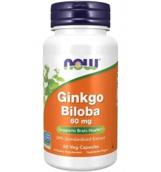 NOW FOODS Ginkgo Biloba 60 mg (Ginkgo) 60 vegetariánskych kapsúl