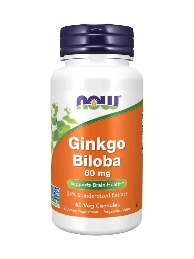 NOW FOODS Ginkgo Biloba 60 mg (Ginkgo) 60 vegetariánskych kapsúl