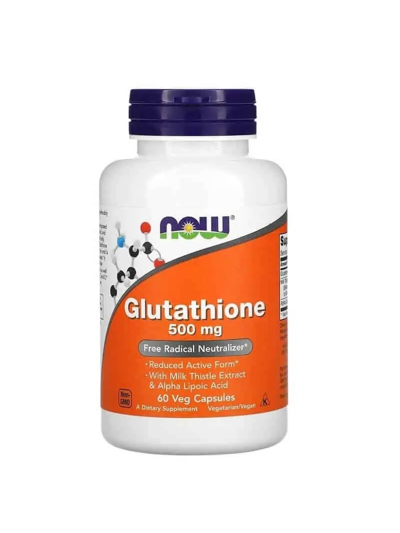 NOW FOODS Glutatión 500 mg (glutatión z extraktu z Ostropestreca Mariánskeho a alfa-lipoid Kyselinou) 60 vegetariánskych kapsúl