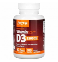 JARROW FORMULAS Vitamín D3 2500 IU (vitamín D3) 100 kapsúl