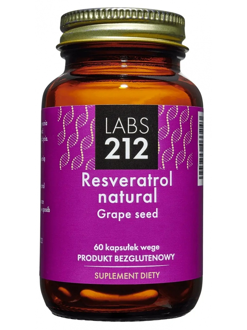 LABS212 Resveratrol Prírodné hroznové semienko (Resveratrol s extraktom zo semien viniča) 60 vegetariánskych kapsúl
