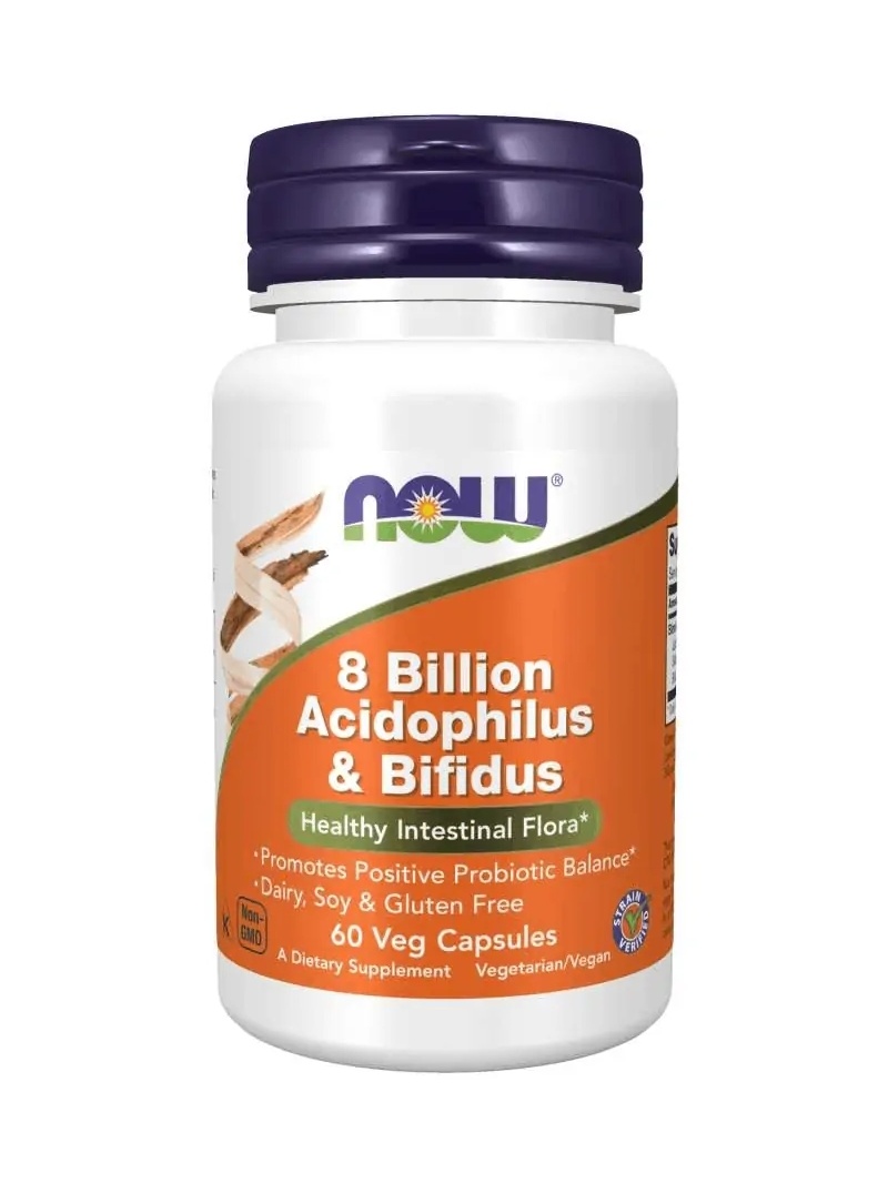 NOW FOODS 8 miliárd Acidophilus a Bifidus (probiotické) 60 vegetariánskych kapsúl