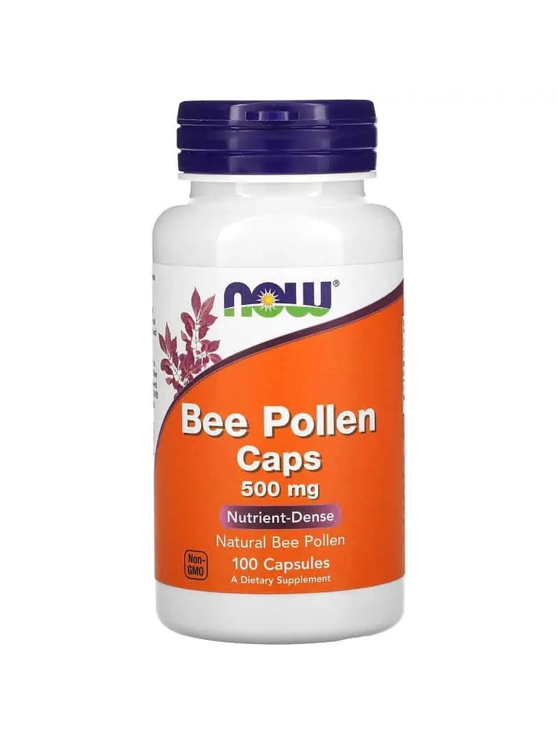 NOW FOODS Bee Pollen 500 mg (Bee Pollen) 100 kapsúl