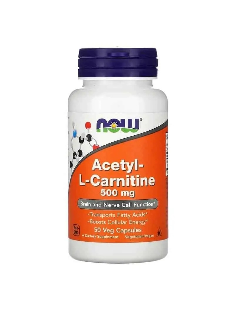NOW FOODS Acetyl L-karnitín 500 mg (Acetyl L-karnitín) 50 vegánskych kapsúl