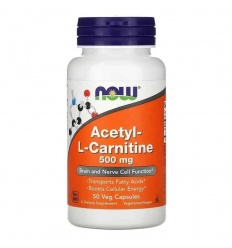 NOW FOODS Acetyl L-karnitín 500 mg (Acetyl L-karnitín) 50 vegánskych kapsúl