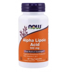NOW FOODS Kyselina alfa-lipoová s vitamínmi C & E 100 mg (kyselina alfa-lipoová) 60 vegetariánskych kapsúl