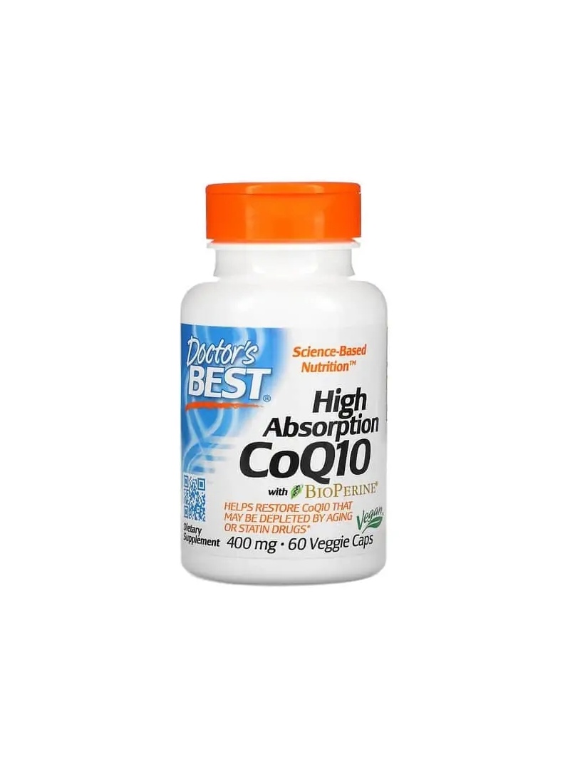 Najlepší liek s vysokou absorpciou CoQ10 s BioPerine 400 mg (CoQ10 s Bioperine) 60 vegetariánskych kapsúl