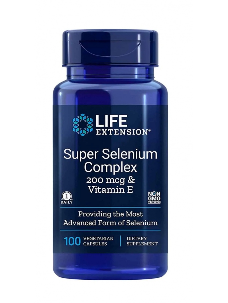 Life Extension Super Selenium Complex - Selén&#39;s vit. E - 200 mcg - 100 vegetariánskych kapsúl