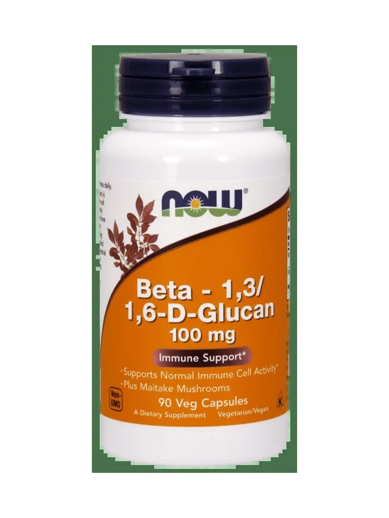 NOW FOODS Beta 1,3/1,6-D-glukán (Beta 1,3/1,6-D-glukán) 100 mg - 90 vegánskych kapsúl