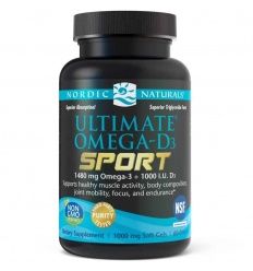 Nordic Naturals Ultimate Omega-D3 Sport 1480 mg (EPA DHA + vitamín D3 NSF certifikovaný pre šport) – 60 citrónových toboliek