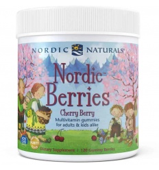 NORDIC NATURALS Nordic Berries Multivitamín (Bezlepkový multivitamín pre deti a dospelých) Čerešňa – Berry 120 gummies