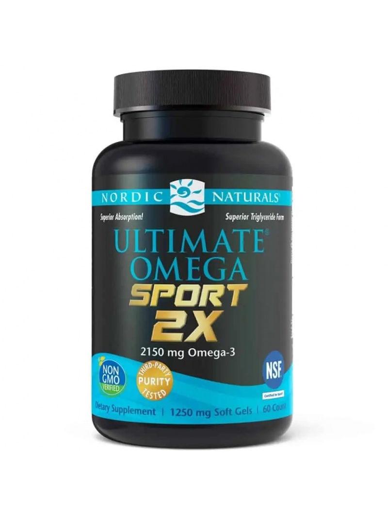 Nordic Naturals Ultimate Omega 2X Sport 2150 mg (Omega 3 NSF Certified for Sport) 60 citrónových toboliek