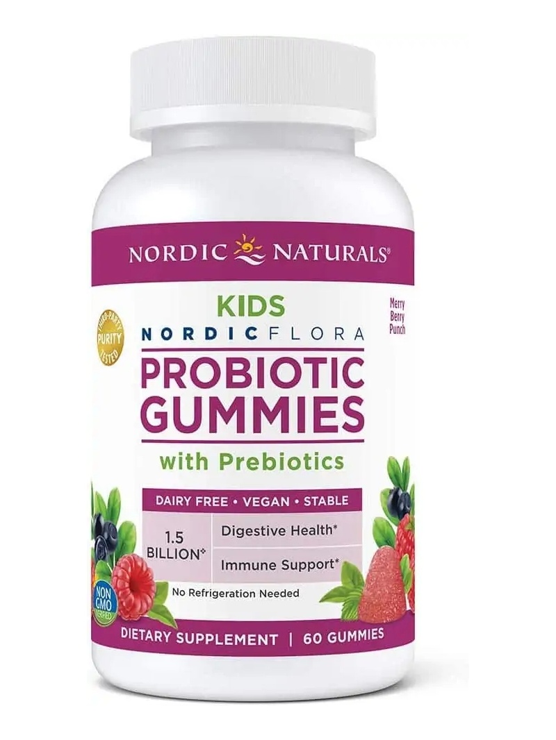 Nordic Naturals Probiotické gumové gumy KIDS (Probiotiká s prebiotikami pre deti) 60 gumičiek - Blueberry Punch