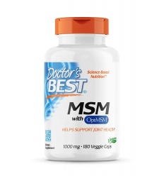 Najlepšie MSM lekára s OptiMSM 1000 mg (podpora zdravia kĺbov) 180 vegánskych kapsúl