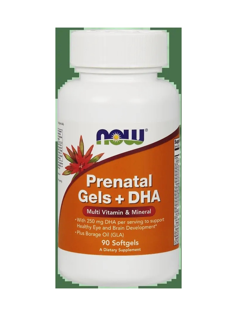 NOW FOODS Prenatálne gély + DHA (vitamíny a minerály pre tehotenstvo + DHA) 90 mäkkých gélov
