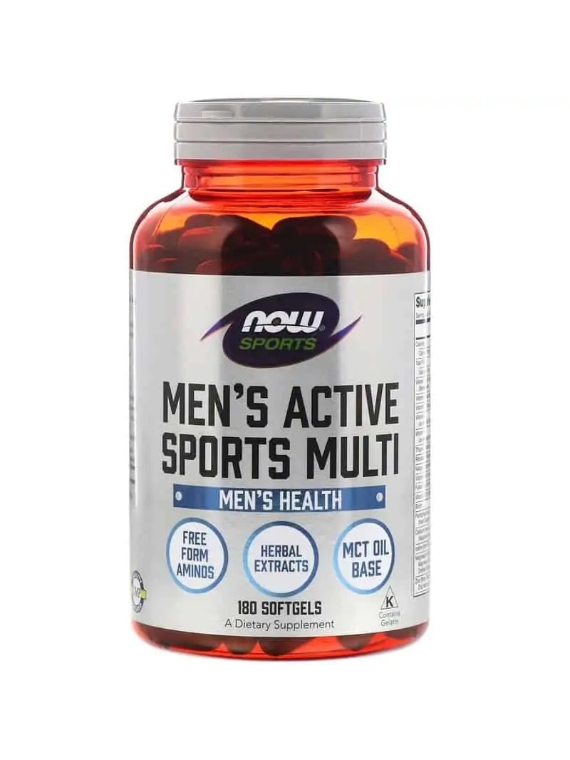 NOW SPORTS Pánske aktívne športové multi (Multivitamín pre mužov) 90 mäkkých gélov
