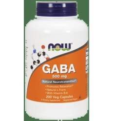 NOW FOODS GABA 500 mg s vitamínom B6 – 200 vegánskych kapsúl