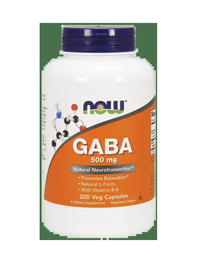 NOW FOODS GABA 500 mg s vitamínom B6 – 200 vegánskych kapsúl
