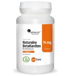 ALINESS Prírodný beta karotén 14 mg (vitamín A 25 000 IU) - 100 vegetariánskych tabliet