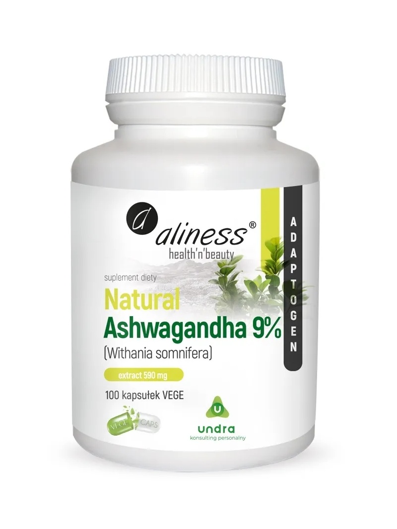 ALINESS Natural Ashwagandha 590 mg 9% - 100 vegetariánskych kapsúl