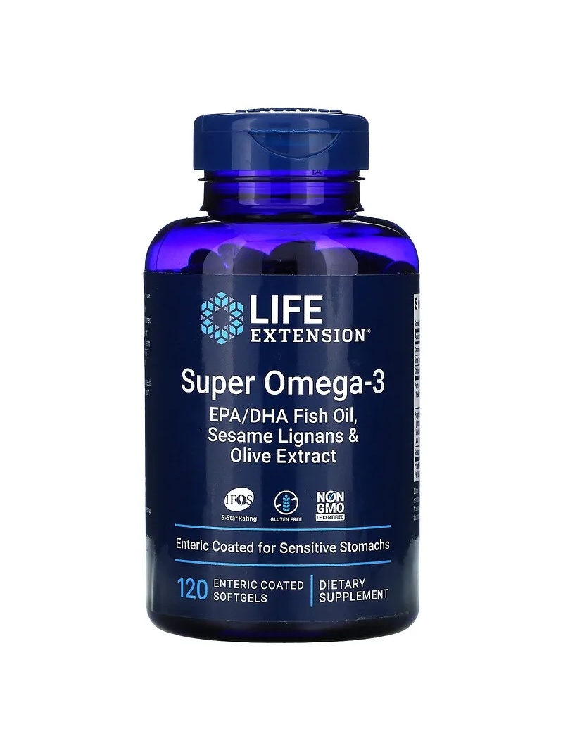 LIFE EXTENSION Super Omega-3 EPA/DHA so sezamovými lignanami a olivovým extraktom 120 kapsúl