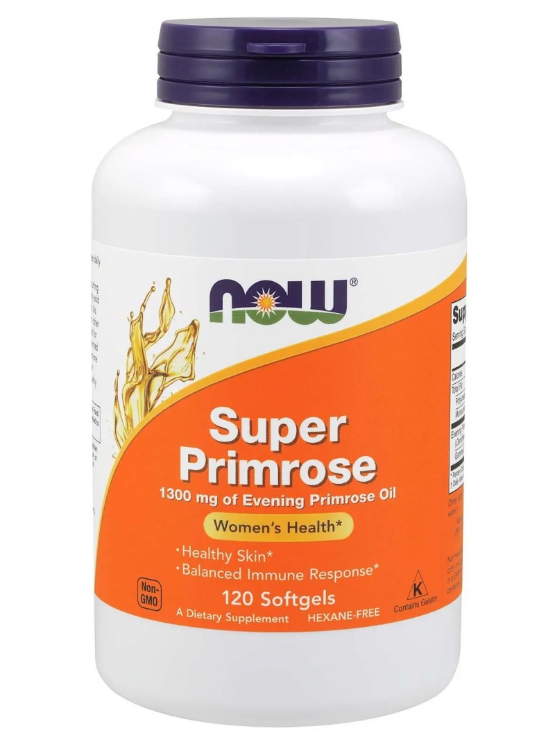 NOW FOODS Super Primrose 1300 mg (Pupalkový olej – podporuje zdravie žien) 120 mäkkých gélov