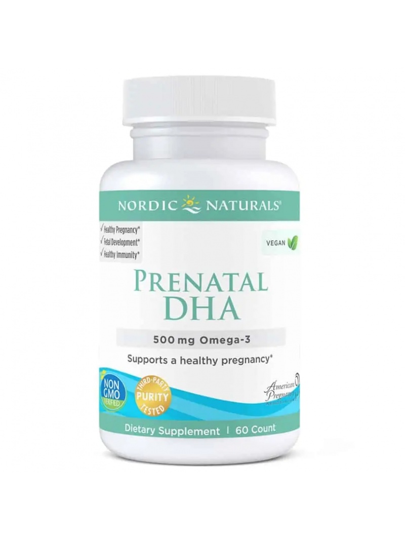 NORDIC NATURALS Vegan Prenatal DHA 500 mg (Vegan Omega 3 – podpora tehotenstva) 60 mäkkých gélov