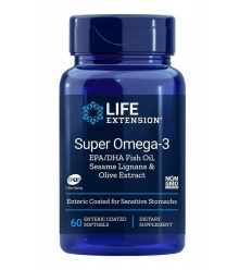 LIFE EXTENSION Super Omega-3 EPA/DHA so sezamovými lignanmi a olivovým extraktom 60 kapsúl