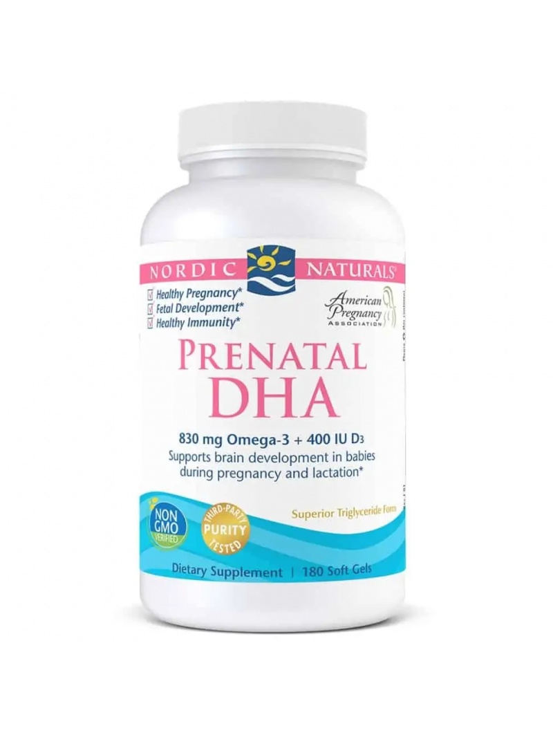 Nordic Naturals Prenatálna DHA 830 mg (Omega-3 s vitamínom D3 400 IU pre tehotné ženy) 180 kapsúl